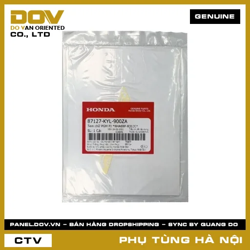 MÃ PHỤ TÙNG : 87127KYL900ZA TEM CHỮ PGM FI *NHA69P-R313C* — 87127KYL900ZA