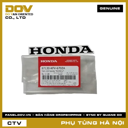 MÃ PHỤ TÙNG : 87130KFV670ZA TEM CHỮ HONDA *R150CU* — 87130KFV670ZA