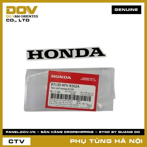 MÃ PHỤ TÙNG : 87130KFV830ZA TEM CHỮ HONDA R150F — 87130KFV830ZA