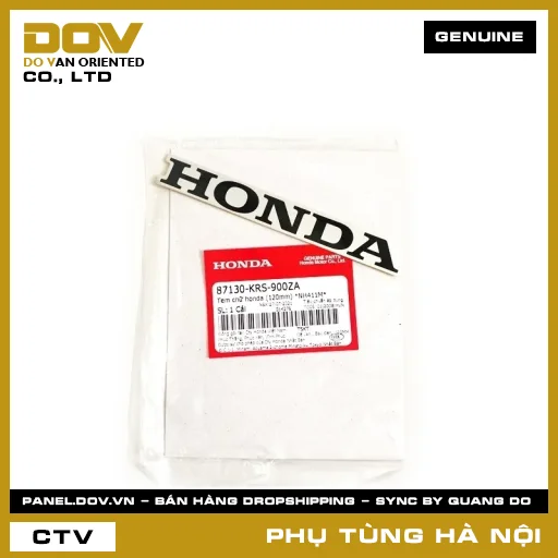 MÃ PHỤ TÙNG : 87130KRS900ZA TEM CHỮ HONDA (120MM) *NH411M* — 87130KRS900ZA