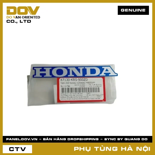 MÃ PHỤ TÙNG : 87130KRS900ZD TEM CHỮ HONDA (120MM) *PB305P* — 87130KRS900ZD