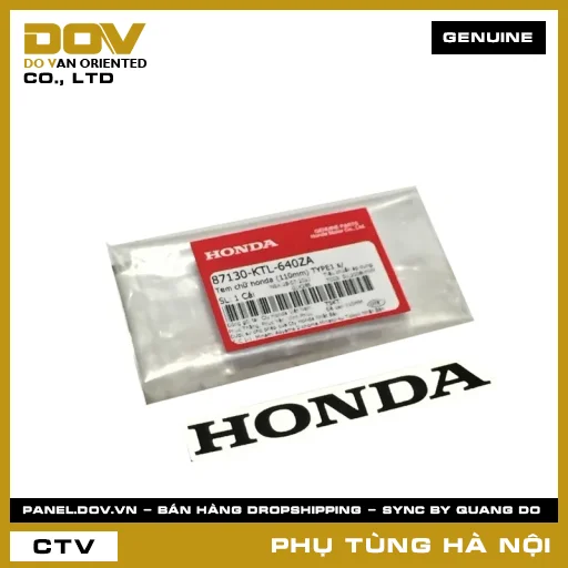 MÃ PHỤ TÙNG : 87130KTL640ZA TEM CHỮ HONDA (110MM) — 87130KTL640ZA