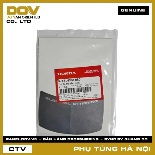 MÃ PHỤ TÙNG : 87131KVR880 TEM ỐP ỐNG YẾM CHÍNH — 87131KVR880