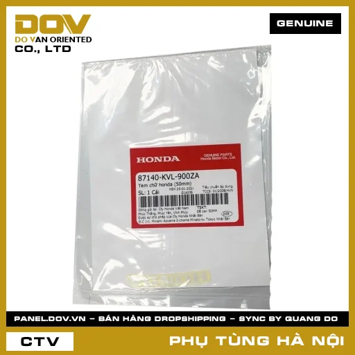 MÃ PHỤ TÙNG : 87140KVL900ZA TEM CHỮ HONDA (50MM) — 87140KVL900ZA