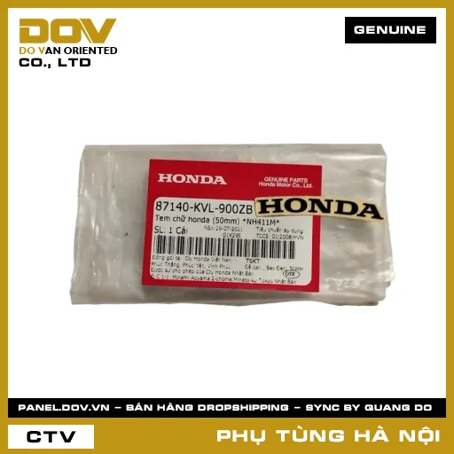 MÃ PHỤ TÙNG : 87140KVL900ZB TEM CHỮ HONDA (50MM) *NH411M* — 87140KVL900ZB