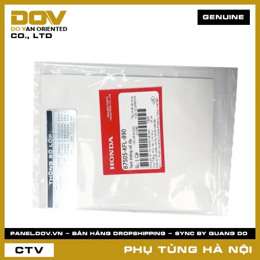 MÃ PHỤ TÙNG : 87505KFL890 TEM THÔNG SỐ LỐP — 87505KFL890