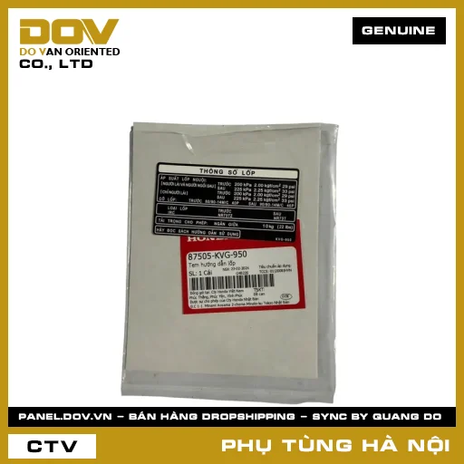 MÃ PHỤ TÙNG : 87505KVG950 TEM HƯỚNG DẪN LỐP — 87505KVG950
