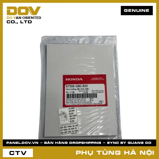MÃ PHỤ TÙNG : 87506GBGB20 TEM HƯỚNG DẪN BÌNH ĐIỆN — 87506GBGB20