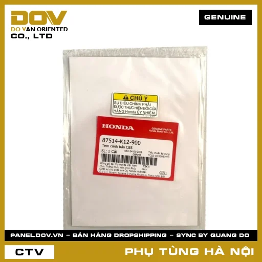 MÃ PHỤ TÙNG : 87514K12900 TEM CẢNH BÁO CBS — 87514K12900