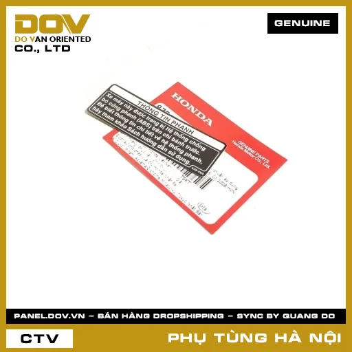 MÃ PHỤ TÙNG : 87514K29VC0 TEM THÔNG TIN ABS — 87514K29VC0