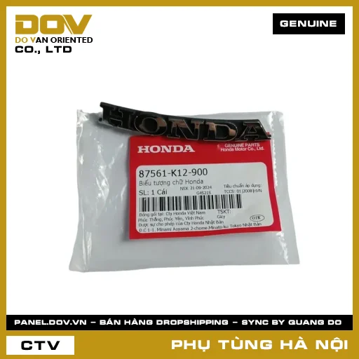 MÃ PHỤ TÙNG : 87561K12900 BIỂU TƯỢNG CHỮ HONDA — 87561K12900