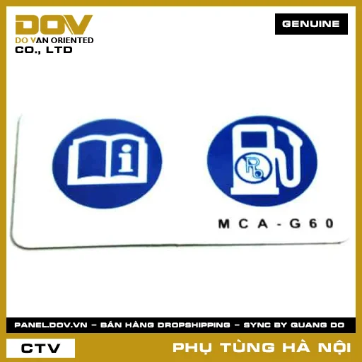 MÃ PHỤ TÙNG : 87586MCAG60 TEM HƯỚNG DẪN NHIÊN LIỆU — 87586MCAG60