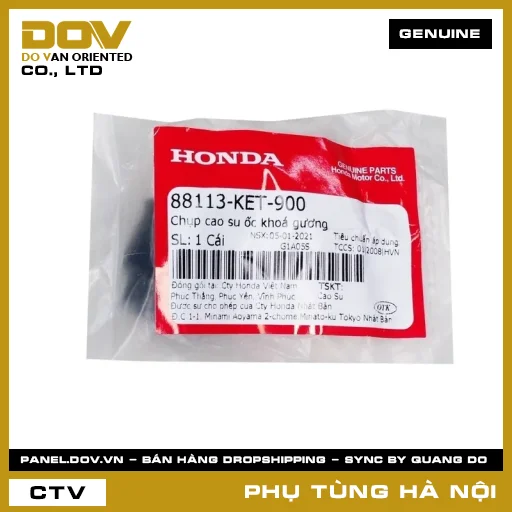 MÃ PHỤ TÙNG : 88113KET900 CHỤP CAO SU ỐC KHOÁ GƯƠNG — 88113KET900