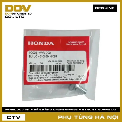 MÃ PHỤ TÙNG : 90001KWR000 BU LÔNG CHÌM 6X18 — 90001KWR000