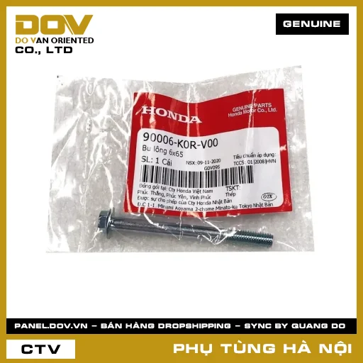 MÃ PHỤ TÙNG : 90006K0RV00 BU LÔNG 6X65 — 90006K0RV00
