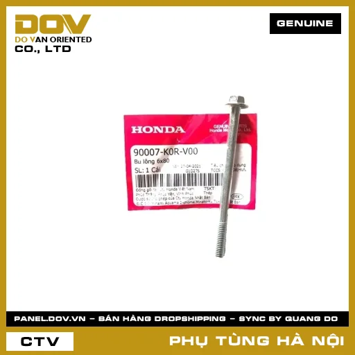 MÃ PHỤ TÙNG : 90007K0RV00 BU LÔNG 6X80 — 90007K0RV00