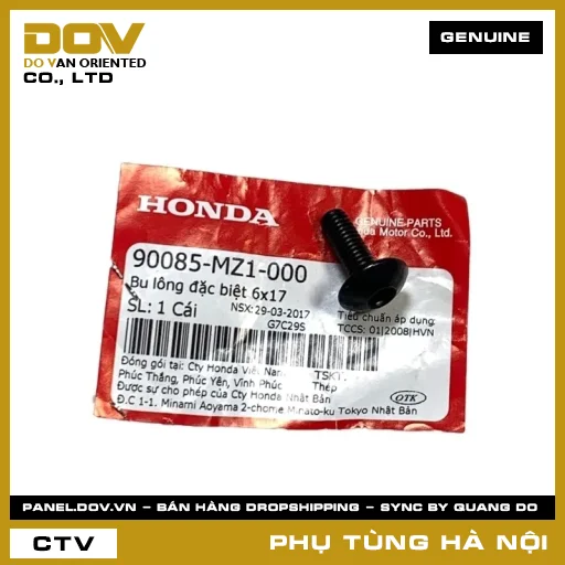 MÃ PHỤ TÙNG : 90085MZ1000 BU LÔNG ĐẶC BIỆT 6X17 — 90085MZ1000