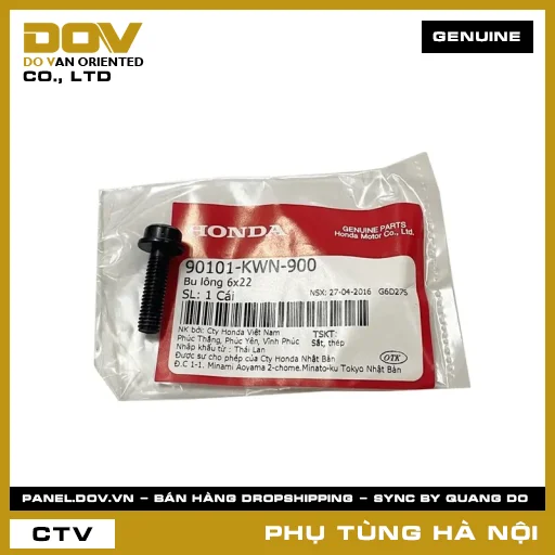 MÃ PHỤ TÙNG : 90101KWN900 BU LÔNG 6X22 — 90101KWN900