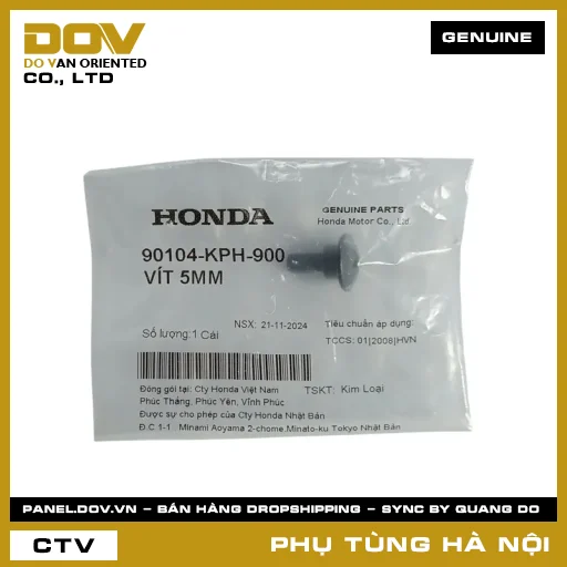MÃ PHỤ TÙNG : 90104KPH900 VÍT 5MM — 90104KPH900