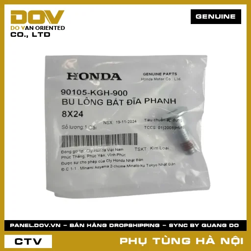 MÃ PHỤ TÙNG : 90105KGH900 BU LÔNG BẮT ĐĨA PHANH 8X24 — 90105KGH900