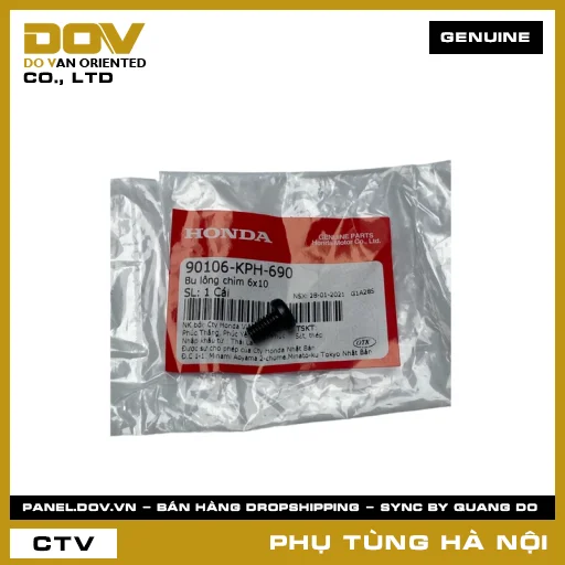 MÃ PHỤ TÙNG : 90106KPH690 BU LÔNG CHÌM 6X10 — 90106KPH690