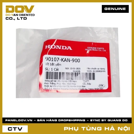 MÃ PHỤ TÙNG : 90107KAN900 VÍT BẮT YẾM — 90107KAN900