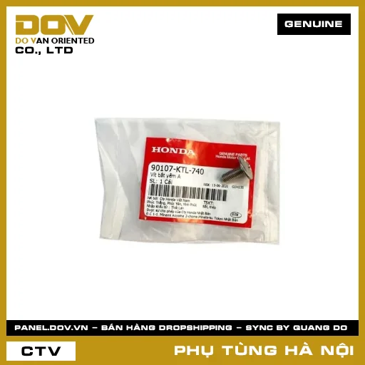 MÃ PHỤ TÙNG : 90107KTL740 VÍT BẮT YẾM A — 90107KTL740