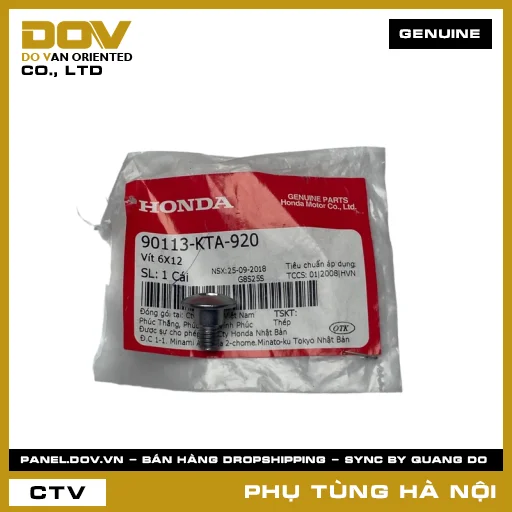 MÃ PHỤ TÙNG : 90113KTA920 VÍT 6X12 — 90113KTA920