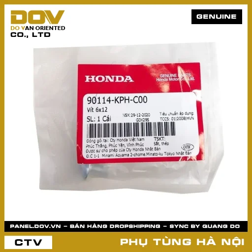 MÃ PHỤ TÙNG : 90114KPHC00 VÍT 6X12 — 90114KPHC00