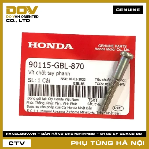 MÃ PHỤ TÙNG : 90115GBL870 VÍT CHỐT TAY PHANH — 90115GBL870