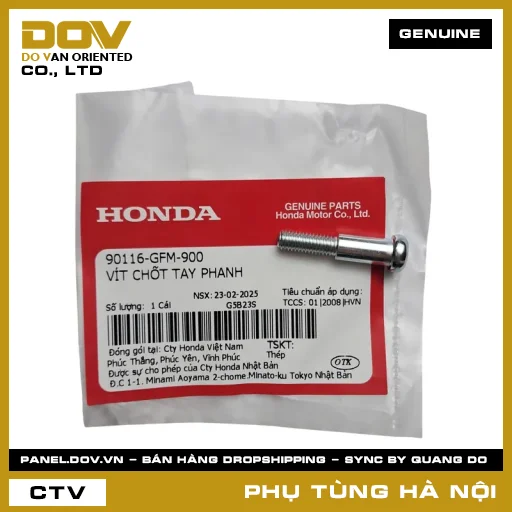 MÃ PHỤ TÙNG : 90116GFM900 VÍT CHỐT TAY PHANH — 90116GFM900