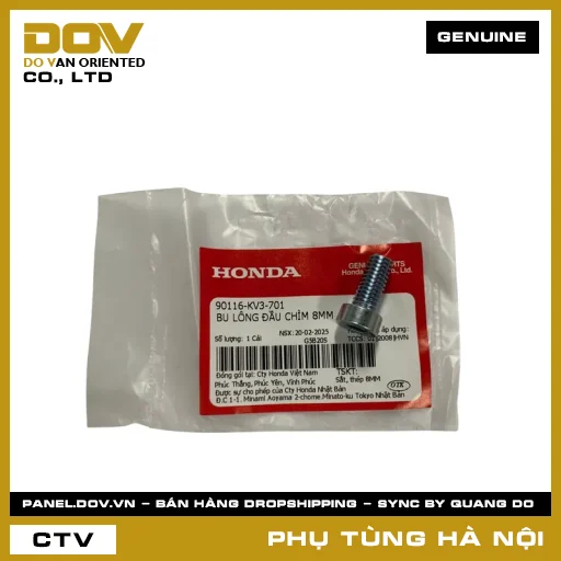 MÃ PHỤ TÙNG : 90116KV3701 BU LÔNG ĐẦU CHÌM 8MM — 90116KV3701