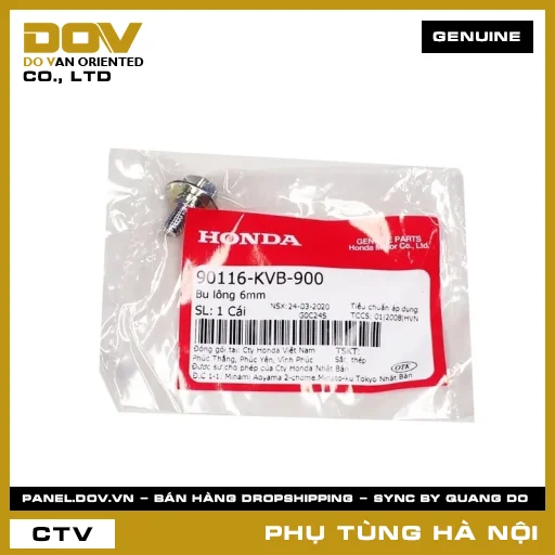 MÃ PHỤ TÙNG : 90116KVB900 BU LÔNG 6MM — 90116KVB900