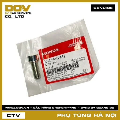 MÃ PHỤ TÙNG : 90116KVGA31 BU LÔNG 10X25 — 90116KVGA31