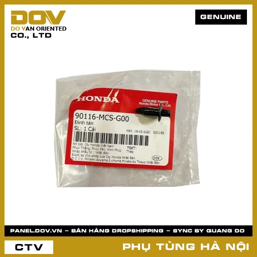 MÃ PHỤ TÙNG : 90116MCSG00 ĐINH TÁN — 90116MCSG00
