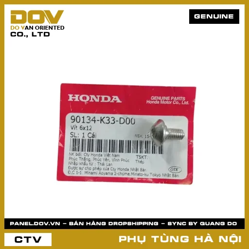 MÃ PHỤ TÙNG : 90134K33D00 VÍT 6X12 — 90134K33D00