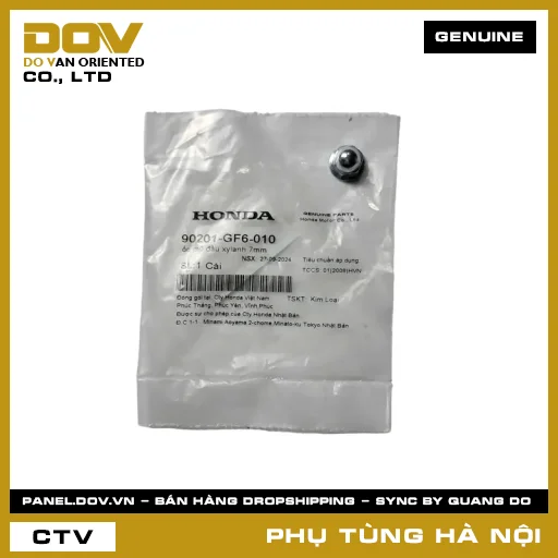 MÃ PHỤ TÙNG : 90201GF6010 ỐC MŨ ĐẦU XYLANH 7MM — 90201GF6010