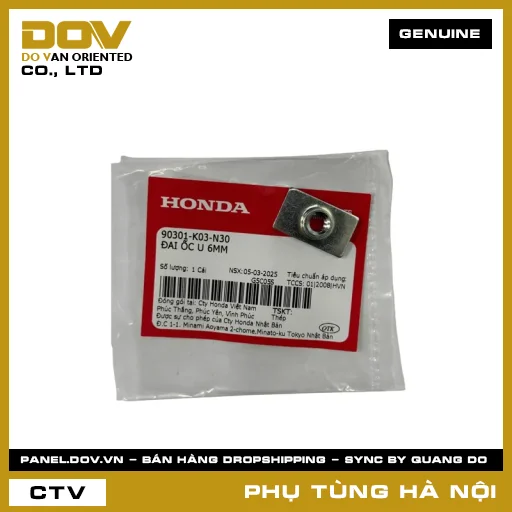 MÃ PHỤ TÙNG : 90301K03N30 ĐAI ỐC U 6MM — 90301K03N30