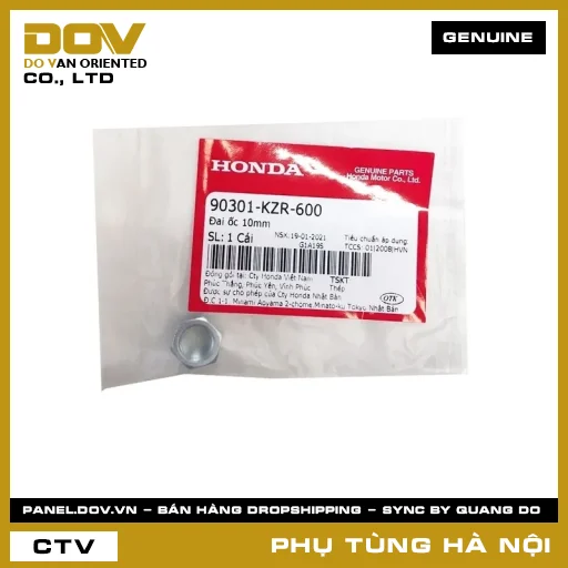 MÃ PHỤ TÙNG : 90301KZR600 ĐAI ỐC 10MM — 90301KZR600