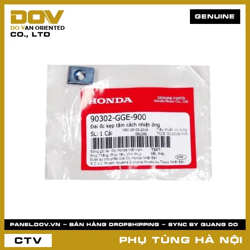 MÃ PHỤ TÙNG : 90302GGE900 ĐAI ỐC KẸP TẤM CÁCH NHIỆT ỐNG — 90302GGE900