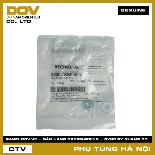 MÃ PHỤ TÙNG : 90302KBP900 ĐAI ỐC ĐẶC BIỆT 6MM — 90302KBP900