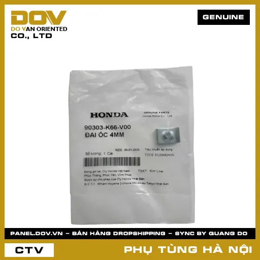 MÃ PHỤ TÙNG : 90303K66V00 ĐAI ỐC 4MM — 90303K66V00