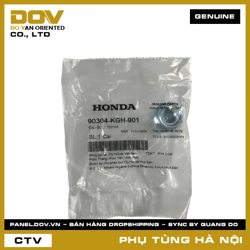 MÃ PHỤ TÙNG : 90304KGH901 ĐAI ỐC U 10MM — 90304KGH901