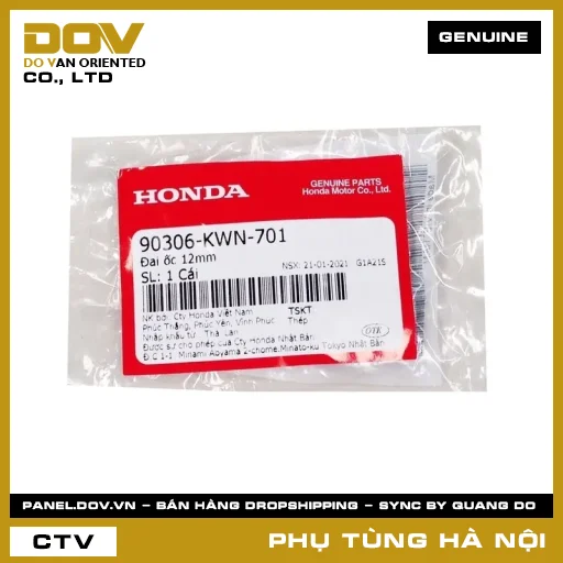 MÃ PHỤ TÙNG : 90306KWN701 ĐAI ỐC 12MM — 90306KWN701
