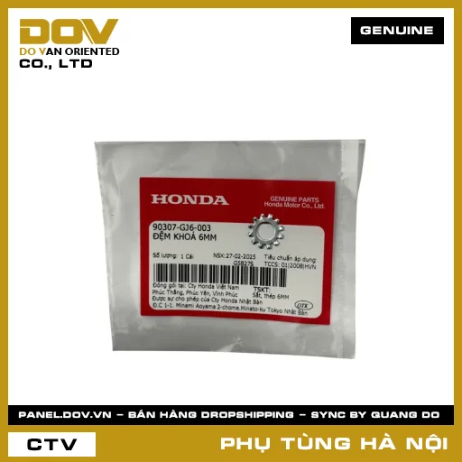 MÃ PHỤ TÙNG : 90307GJ6003 ĐỆM KHOÁ 6MM — 90307GJ6003