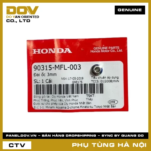 MÃ PHỤ TÙNG : 90315MFL003 ĐAI ỐC 3MM — 90315MFL003