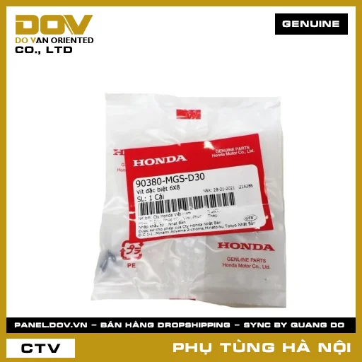MÃ PHỤ TÙNG : 90380MGSD30 VÍT ĐẶC BIỆT 6X8 — 90380MGSD30