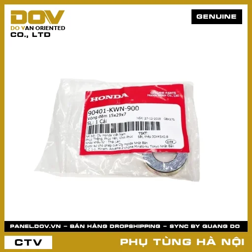 MÃ PHỤ TÙNG : 90401KWN900 VÒNG ĐỆM 15X29X7 — 90401KWN900