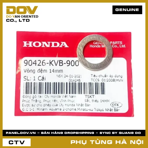 MÃ PHỤ TÙNG : 90426KVB900 VÒNG ĐỆM 14MM — 90426KVB900