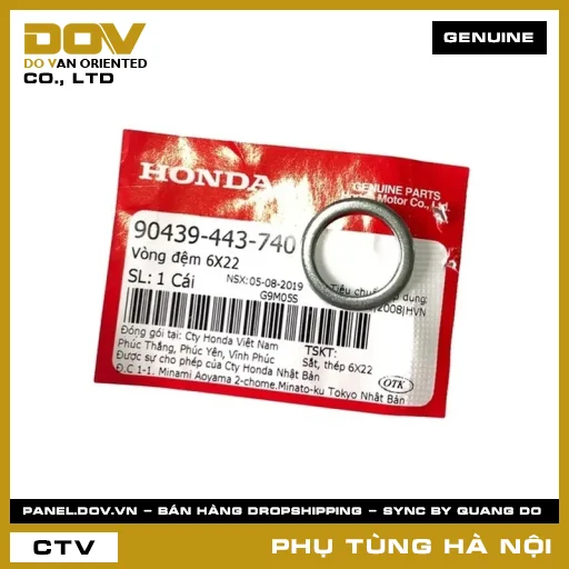 MÃ PHỤ TÙNG : 90439443740 VÒNG ĐỆM 6X22 — 90439443740